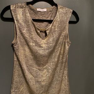Gold keyhole sleeveless top